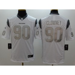 Houston Texans #90 Jadeveon Clowney White Men Stitched Nike NFL Limited Platinum Jersey