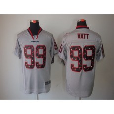 Houston Texans #99 J.J. Watt Lights Out Grey Men Embroidered Elite Nike NFL Jersey