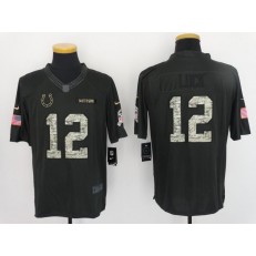 Indianapolis Colts #12 Andrew Luck Anthracite 2016 Salute to Service Limited Men Nike NFL Jersey