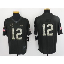 Indianapolis Colts #12 Andrew Luck Anthracite 2016 Salute to Service Limited Men Nike NFL Jersey