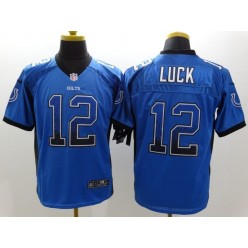 Indianapolis Colts #12 Andrew Luck Blue Drift Men Elite Nike NFL Jersey