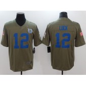 Indianapolis Colts #12 Andrew Luck Olive 2017 Salute To Service Limited Men Nike NFL Jersey