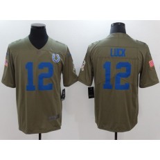 Indianapolis Colts #12 Andrew Luck Olive 2017 Salute To Service Limited Men Nike NFL Jersey