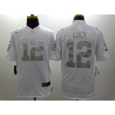 Indianapolis Colts #12 Andrew Luck White Men Nike NFL Limited Platinum Jersey