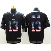 Indianapolis Colts #13 T.Y. Hilton Black Fashion USA Flag Number Men Football Elite Nike NFL Jersey