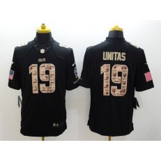 Indianapolis Colts #19 Johnny Unitas Black Men Stitched Nike NFL Limited Salute to Service Jersey