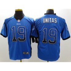 Indianapolis Colts #19 Johnny Unitas Blue Drift Men Elite Nike NFL Jersey