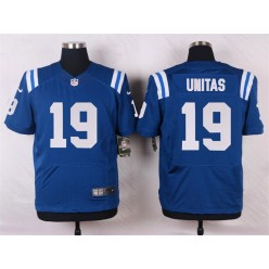 Indianapolis Colts #19 Johnny Unitas Elite Royal Blue Team Color Men Nike NFL Jersey