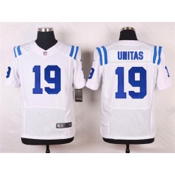 Indianapolis Colts #19 Johnny Unitas Elite White Men Nike NFL Jersey