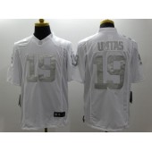 Indianapolis Colts #19 Johnny Unitas White Men Nike NFL Limited Platinum Jersey