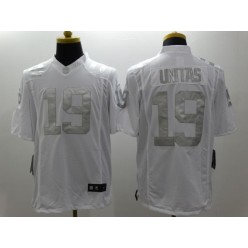 Indianapolis Colts #19 Johnny Unitas White Men Nike NFL Limited Platinum Jersey