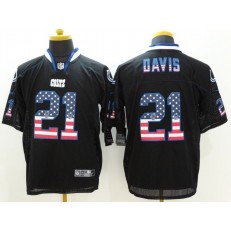 Indianapolis Colts #21 Vontae Davis Black Fashion USA Flag Number Men Football Elite Nike NFL Jersey