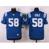 Indianapolis Colts #58 Trent Cole Elite Royal Blue Team Color Men Nike NFL Jersey