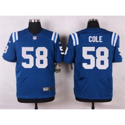 Indianapolis Colts #58 Trent Cole Elite Royal Blue Team Color Men Nike NFL Jersey