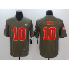 Kansas City Chiefs #10 Tyreek Hill Olive 2017 Salute To Service Limited Men Nike NFL Jersey