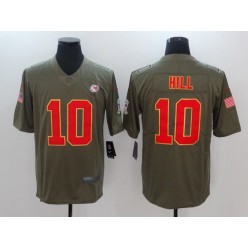 Kansas City Chiefs #10 Tyreek Hill Olive 2017 Salute To Service Limited Men Nike NFL Jersey
