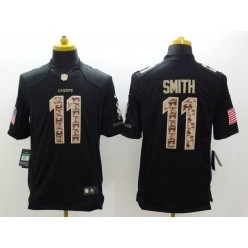 Kansas City Chiefs #11 Alex Smith Black Men Stitched Nike NFL Limited Salute to Service Jersey