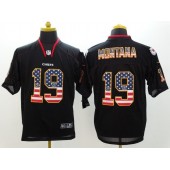 Kansas City Chiefs #19 Joe Montana Black USA Flag Fashion Elite Men Nike NFL Jersey
