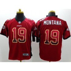 Kansas City Chiefs #19 Joe Montana Red Drift Men Elite Nike NFL Jersey