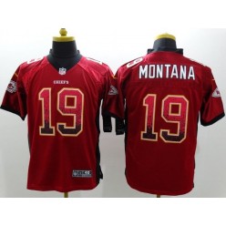 Kansas City Chiefs #19 Joe Montana Red Drift Men Elite Nike NFL Jersey