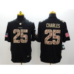 Kansas City Chiefs #25 Jamaal Charles Black Men Stitched Nike NFL Limited Salute to Service Jersey