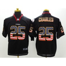 Kansas City Chiefs #25 Jamaal Charles Black USA Flag Fashion Elite Men Nike NFL Jersey