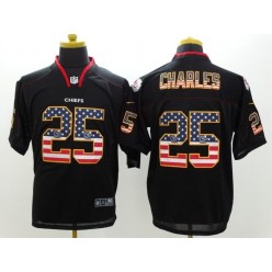 Kansas City Chiefs #25 Jamaal Charles Black USA Flag Fashion Elite Men Nike NFL Jersey