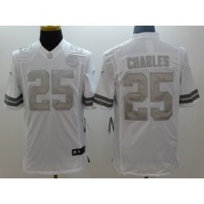Kansas City Chiefs #25 Jamaal Charles White Men Stitched Nike NFL Limited Platinum Jersey
