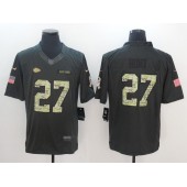 Kansas City Chiefs #27 Kareem Hunt Anthracite 2016 Salute to Service Limited Men Nike NFL Jersey