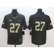 Kansas City Chiefs #27 Kareem Hunt Anthracite 2016 Salute to Service Limited Men Nike NFL Jersey