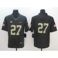Kansas City Chiefs #27 Kareem Hunt Anthracite 2016 Salute to Service Limited Men Nike NFL Jersey