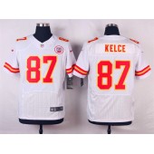 Kansas City Chiefs #87 Travis Kelce White Men Nike NFL Elite Jersey
