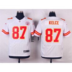 Kansas City Chiefs #87 Travis Kelce White Men Nike NFL Elite Jersey