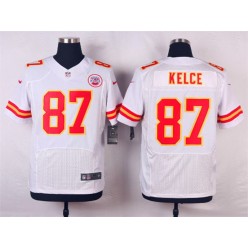 Kansas City Chiefs #87 Travis Kelce White Men Nike NFL Elite Jersey