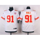 Kansas City Chiefs #91 Tamba Hali White Men Nike NFL Elite Jersey