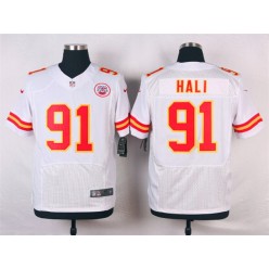 Kansas City Chiefs #91 Tamba Hali White Men Nike NFL Elite Jersey