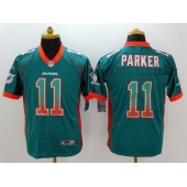 Miami Dolphins #11 DeVante Parker Aqua Green Embroidered Elite Drift Nike NFL Jersey