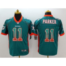 Miami Dolphins #11 DeVante Parker Aqua Green Embroidered Elite Drift Nike NFL Jersey