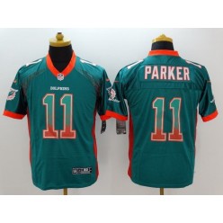 Miami Dolphins #11 DeVante Parker Aqua Green Embroidered Elite Drift Nike NFL Jersey