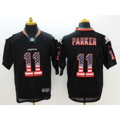 Miami Dolphins #11 DeVante Parker Black USA Flag Fashion Elite Men Nike NFL Jersey