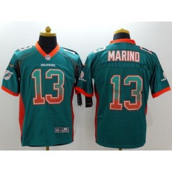 Miami Dolphins #13 Dan Marino Aqua Green Embroidered Elite Drift Nike NFL Jersey