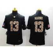 Miami Dolphins #13 Dan Marino Black Men Stitched Nike NFL Limited Salute to Service Jersey