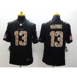 Miami Dolphins #13 Dan Marino Black Men Stitched Nike NFL Limited Salute to Service Jersey