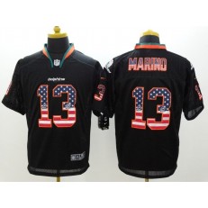 Miami Dolphins #13 Dan Marino Black USA Flag Fashion Elite Men Nike NFL Jersey