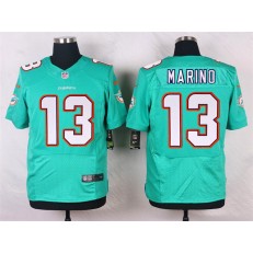 Miami Dolphins #13 Dan Marino Elite Aqua Green Team Color Men Nike NFL Jersey