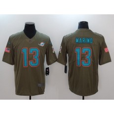 Miami Dolphins #13 Dan Marino Olive 2017 Salute To Service Limited Men Nike NFL Jersey