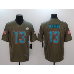 Miami Dolphins #13 Dan Marino Olive 2017 Salute To Service Limited Men Nike NFL Jersey