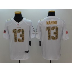 Miami Dolphins #13 Dan Marino White Salute To Service Limited Men Nike NFL Jersey