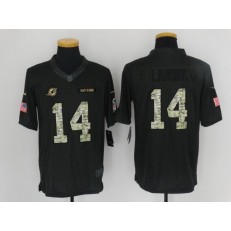 Miami Dolphins #14 Jarvis Landry Anthracite 2016 Salute to Service Limited Men Nike NFL Jersey