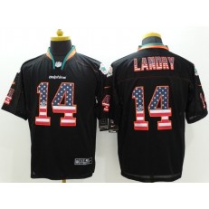 Miami Dolphins #14 Jarvis Landry Black USA Flag Fashion Elite Men Nike NFL Jersey